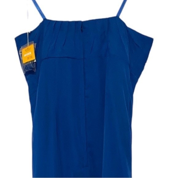 NWT Mori Lee Strapless Blue Sweetheart Chiffon Long Maxi Gown Size 6 - Picture 12 of 16